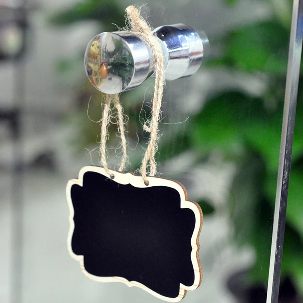 

12PCS Mini Blackboard Signs Double Sided Wooden Tags Bamboo Chalkboards Wall Decor Shop Price Garden Crafts Boxwood