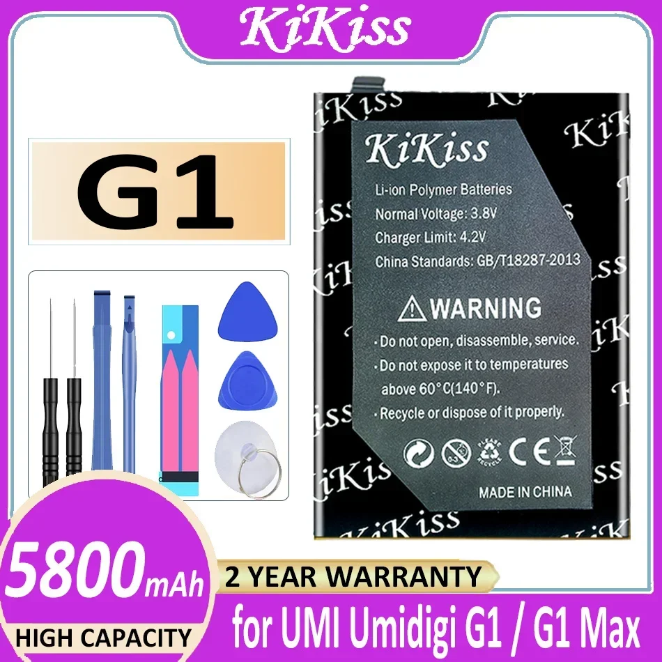 

Аккумулятор KiKiss 5800 мач для UMI Umidigi G1/C1 Max G1Max C1Max Bateria