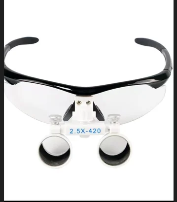 Dental Magnifying Glass Surgical Special Magnifying Glass Microscope with Light Device Punching Anti-Fog Goggles