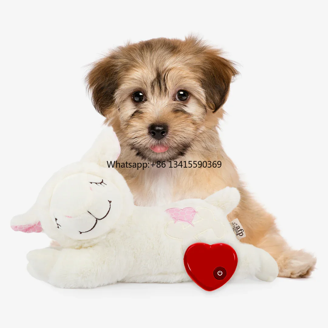 

Top Sale Pet Heartbeat Toys Anxiety Relief Dog Cat Sleeping Aid Toy Soft Plush Stuffed Cotton Dog Heart Beat Toy for Pets