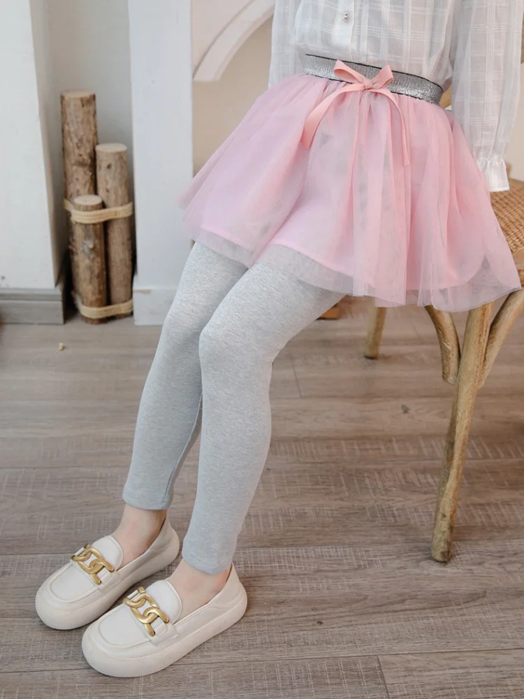Neue Leggings für Mädchen, schlichte Hosen für Mädchen, lässige, elastische Hosen für Babys, schmale Hosen für Kinder, zum Tragen über anderen Kleidungsstücken, für Frühling und Herbst. – Detail 2