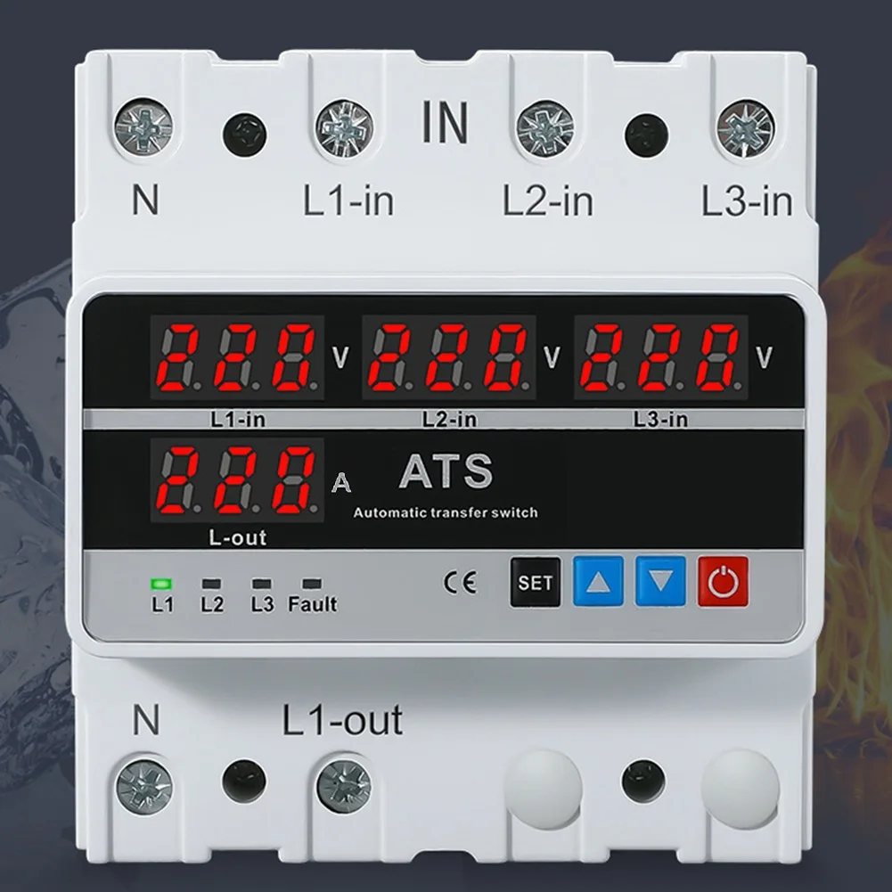 New 3-phase 4-wire Over/under Voltage Converter With 4 Input 2 Output 220V Protector With Phase Switching & For ATS Functionalit