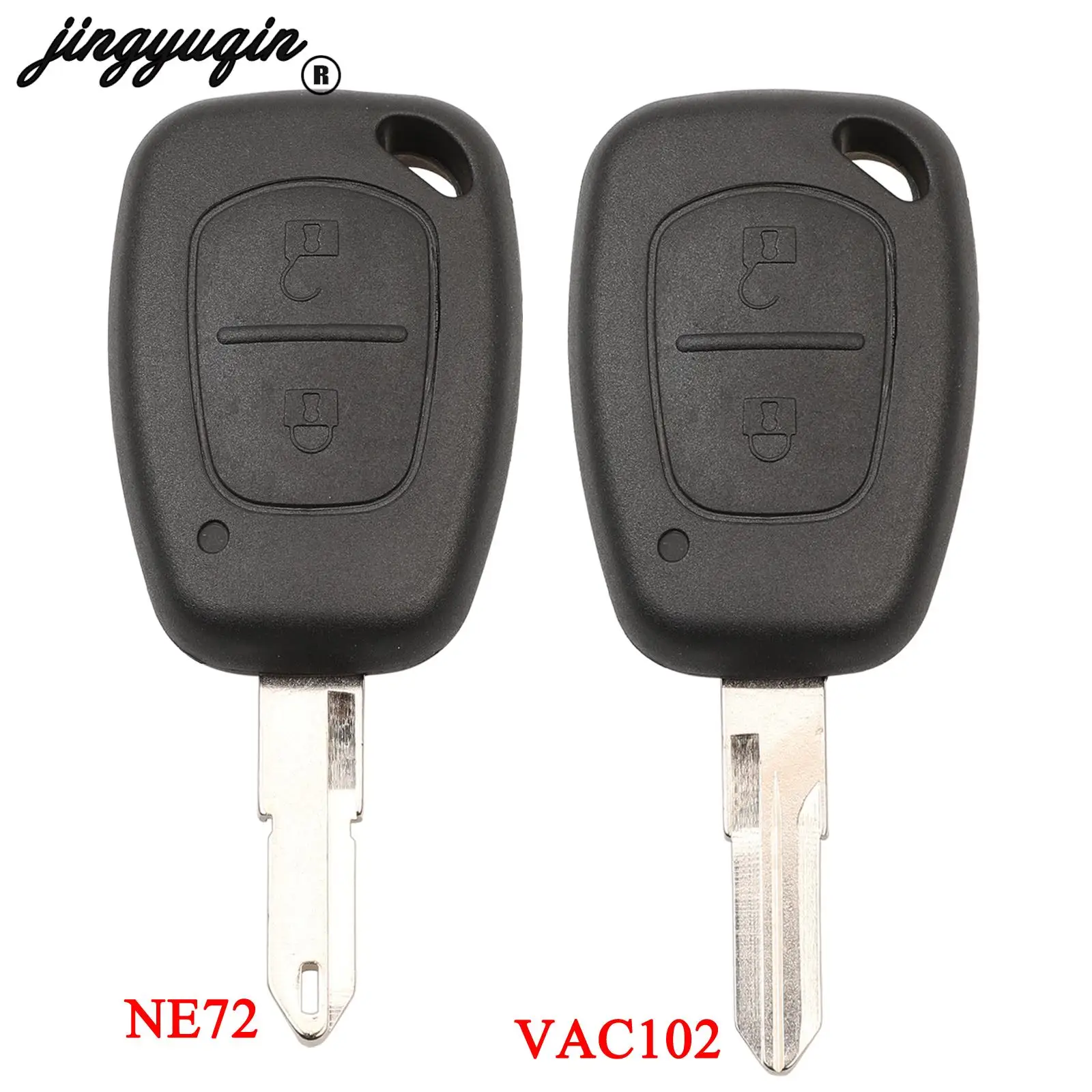 jingyuqin 2 Buttons For Renault Traffic Kangoo Samrt Remote Car Key Shell Case Uncut VAC102 NE72 Blade fob Replacement