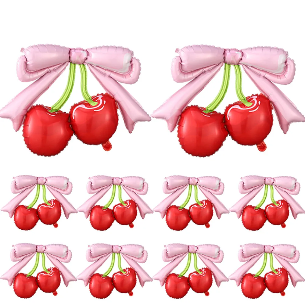1/2/3 Uds. Globos de cereza y fruta, nuevos globos de aluminio de cereza, decoración para fiesta de boda y cumpleaños con temática de fruta, suministros para Baby Shower