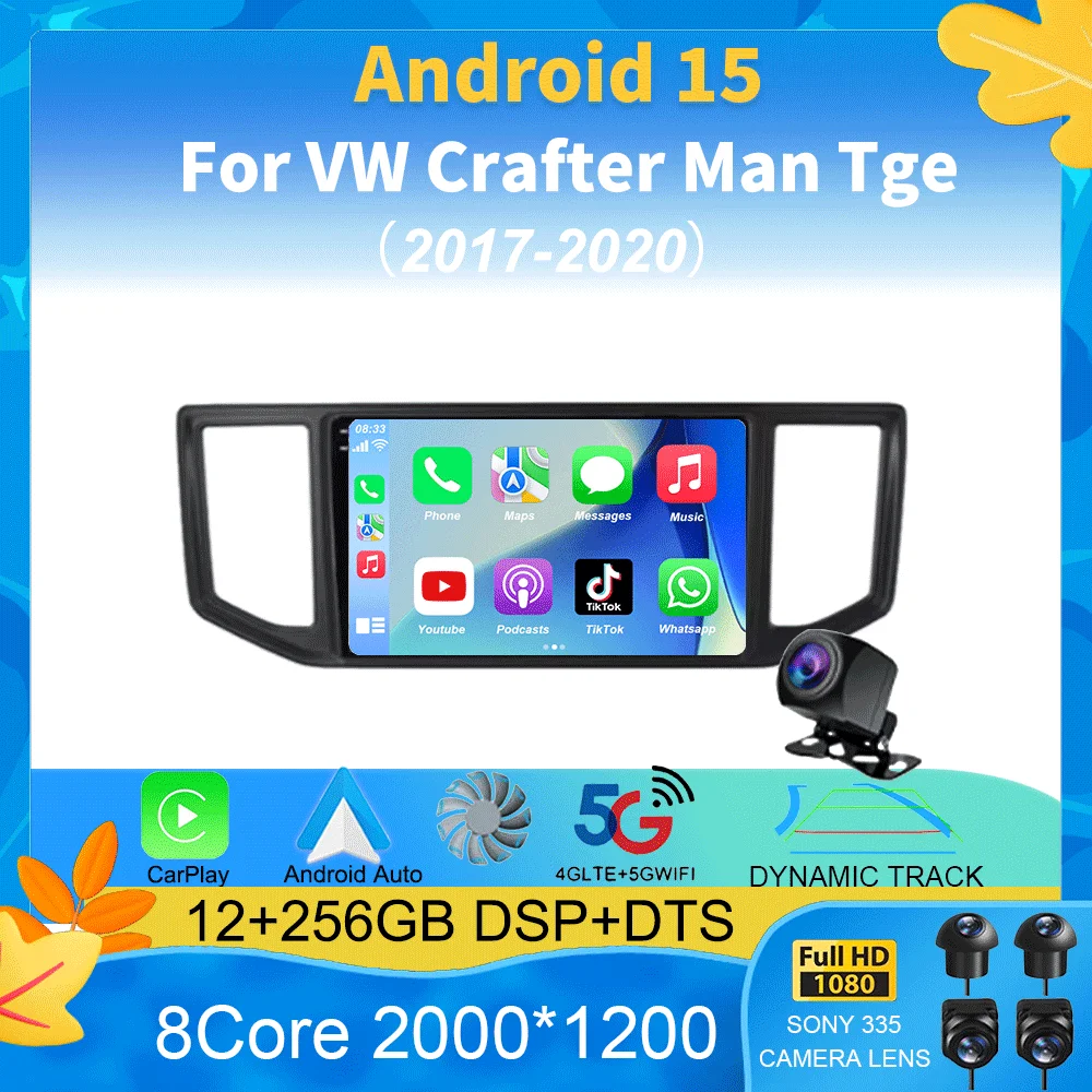 

Android 15 Video Player For VW Crafter Man Tge 2017 2018 2019 2020 Car Radio Multimedia Navigation Wireless Carplay QLED Screen