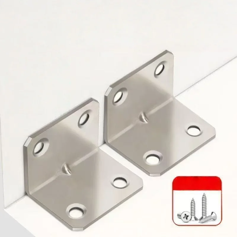 10/20pcs Four hole 90-degree Angle Iron Plate Bracket Angle Iron,applicable to Board Table,  Cabinet, Wardrobe, Fixed Connector