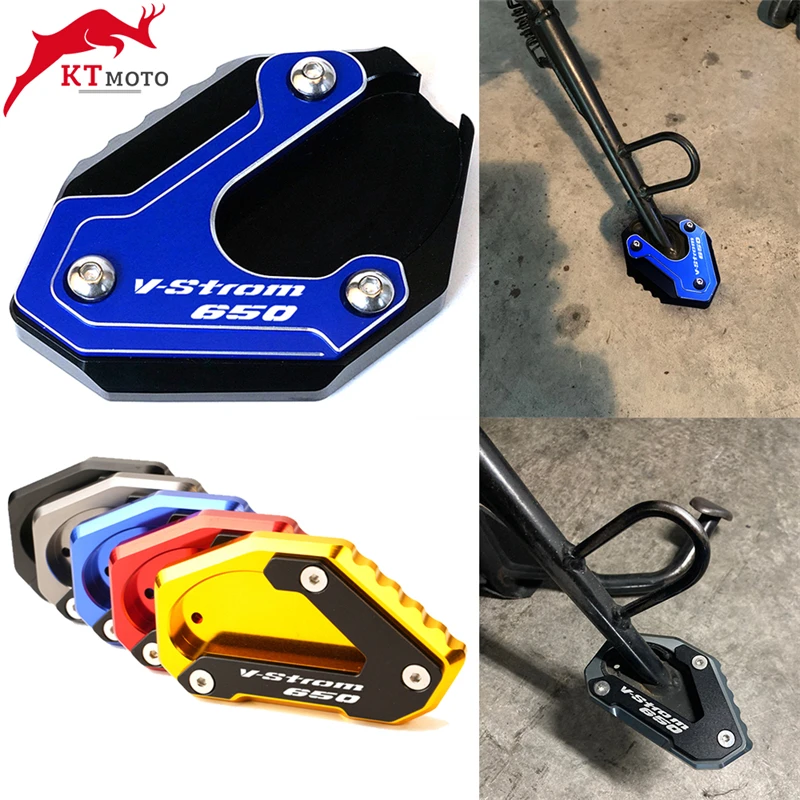 

For SUZUKI V-STROM 650/XT VSTROM 650 DL650 2004-2024 2023 Motorcycle CNC Kickstand Foot Side Stand Extension Pad Support Plate