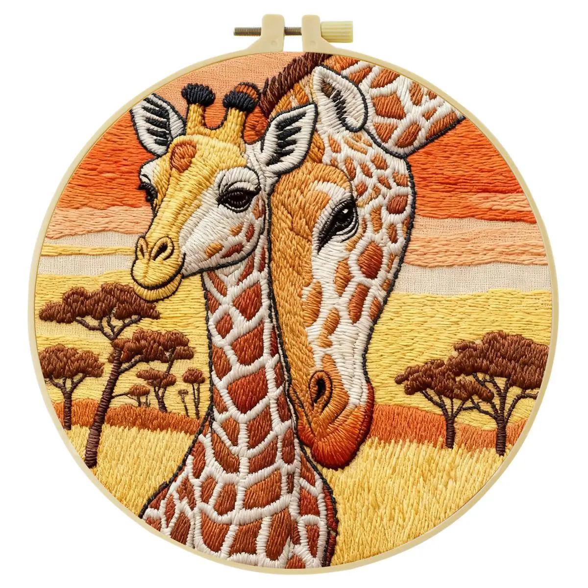 1 Stück 20X20CM/15X15CM 7,87/6,3 Zoll Giraffen-Stickerei-Starter-Kit DIY-Kit DIY-Stickerei-Set Handarbeiten Malerei – Detail 4