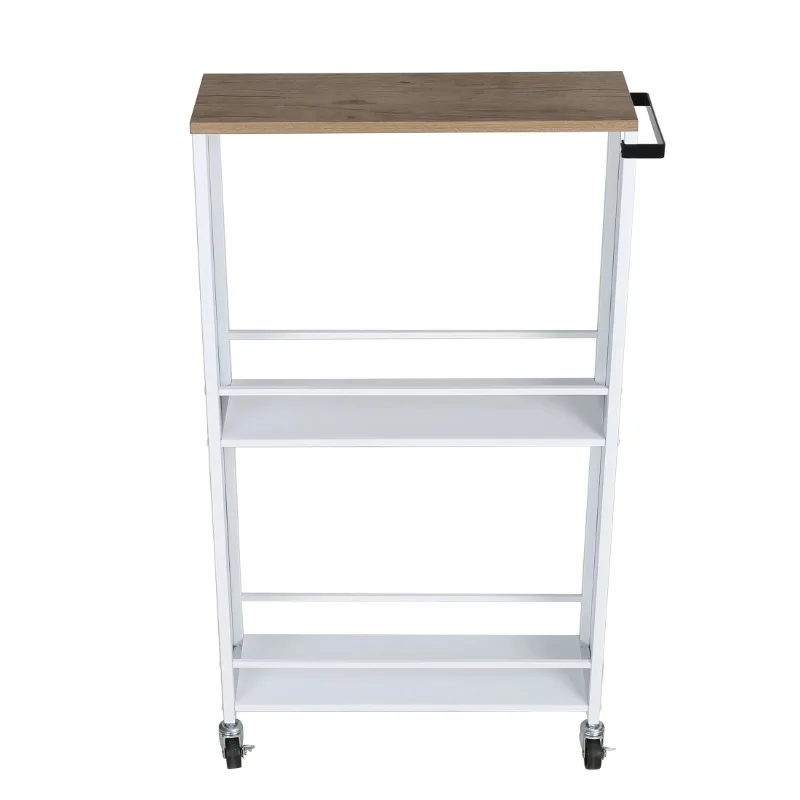 

NEW Slim Utility Storage Cart, Metal Steel, White, Easy Rolling