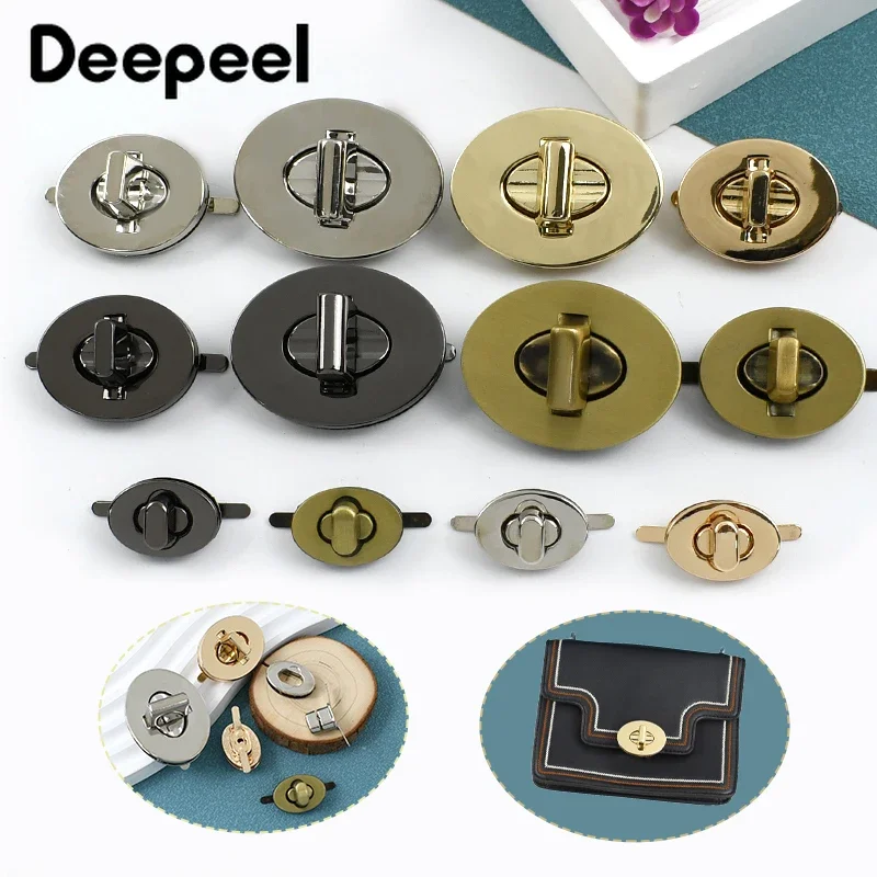 Deepeel 2/5Pcs 23-46mm Handbag Metal Twist Locks Bags Purse Closure Lock Snaps Clasp DIY Leather Craft Handmade Accessories