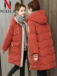 Women's Winter Jacket with Hood Oversize Quilted Padded Coat Korean Snow Wear Long Thick Warm Demi-season Parkas for Women 2024