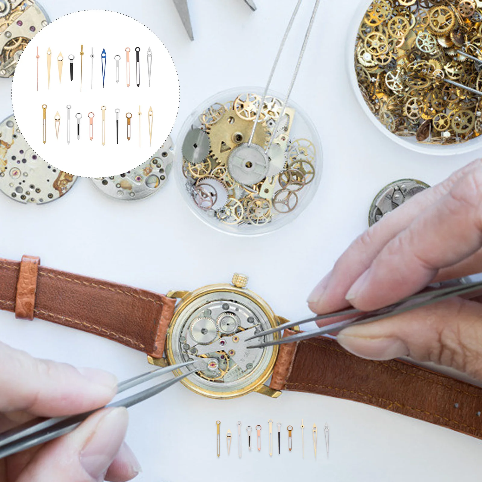 

Watches Hour and Minute Hand Set Hands Replaceable Needles Second Pointers Work