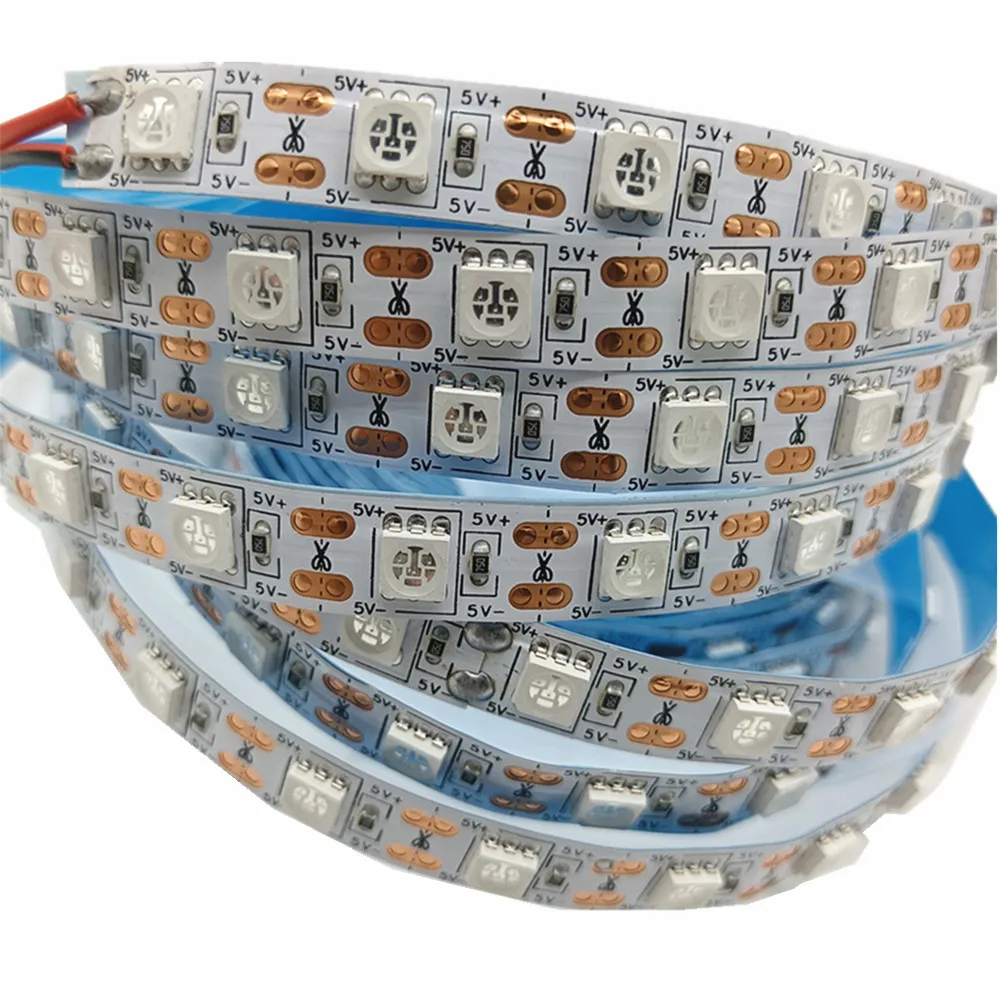 USB Controller + DC5V 5050 Led Strip,Individually Addressable Smart RGB Led Strip,Black/White PCB 1m 2m 3m 4m 5m