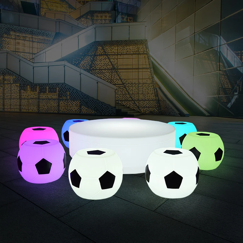 Bar Table and Chair Luminous Coffee Table Outdoor Outdoor Casual Creative Football Stool