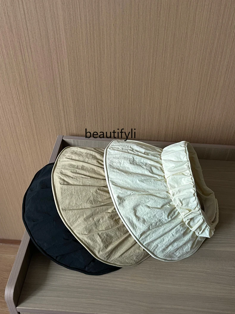 Pleated Quick-Drying Sun Protection Hat Children's Summer Outdoor Travel Shell-like Bonnet Make Face Look Smaller Topless Hat