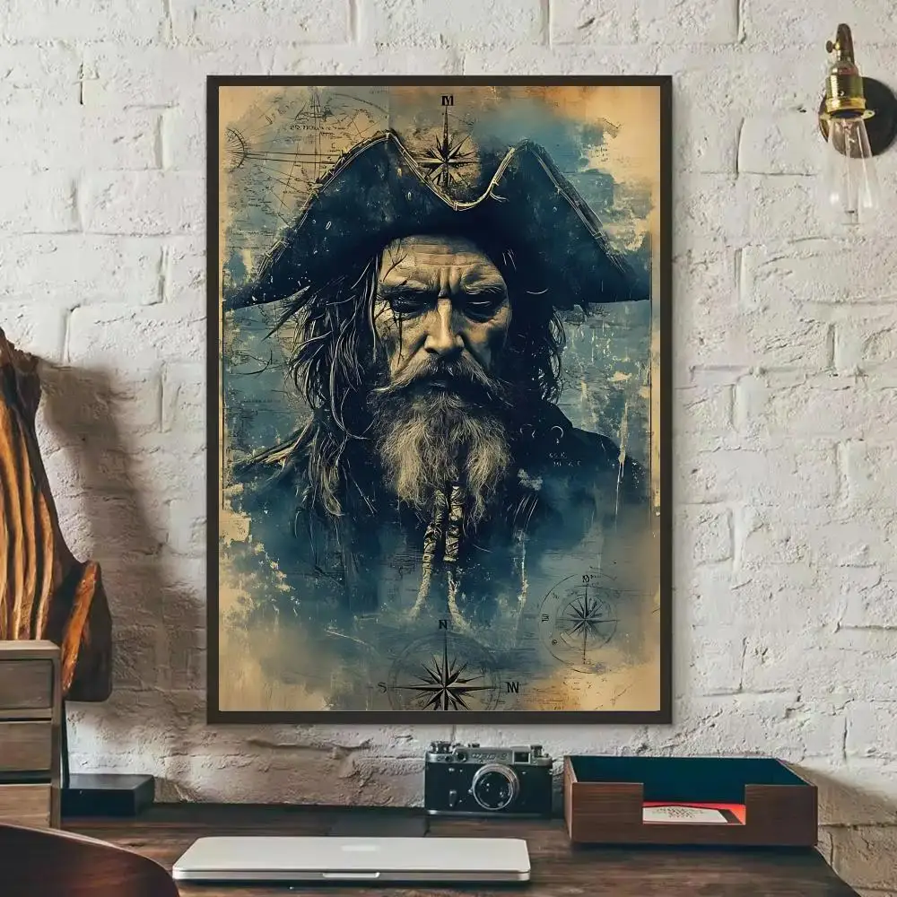 Vintage Nautical Art Poster HD Wall Art Print,Self-adhesive Poster Sticker,Aesthetic Home Decor