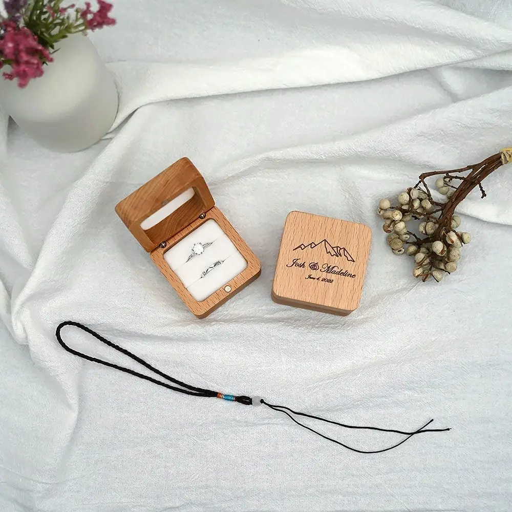 

Velvet Wood Rings Box Retro Exquisite Earrings Display Tray Jewlery Organizer Ear Studs Case Ring Earring Holder Home