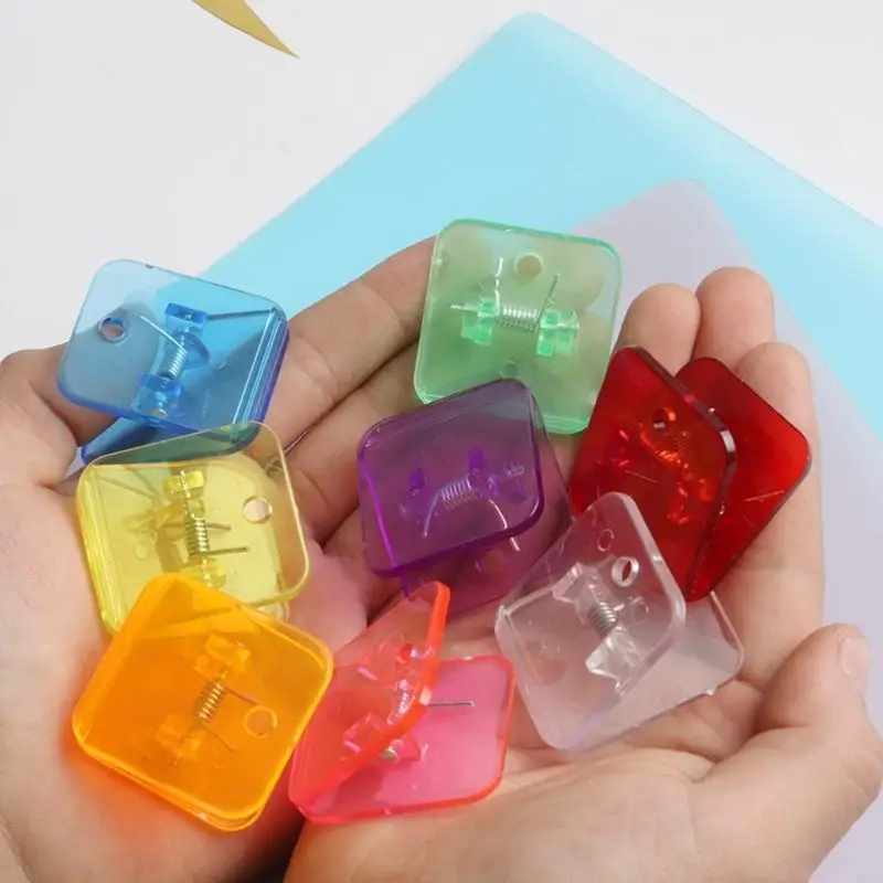 20cb 10pcs 아크릴 종이 클립 정사각형 종이 클램프 문서 주최자 클립 30x32mm