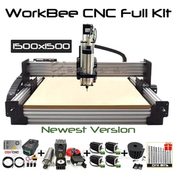 20%off BulkMan 3D V2.2 Newest 1515 WorkBee CNC Router Machine Full Kit with Tingle Tension System 4 Axis Wood Milling Engraver