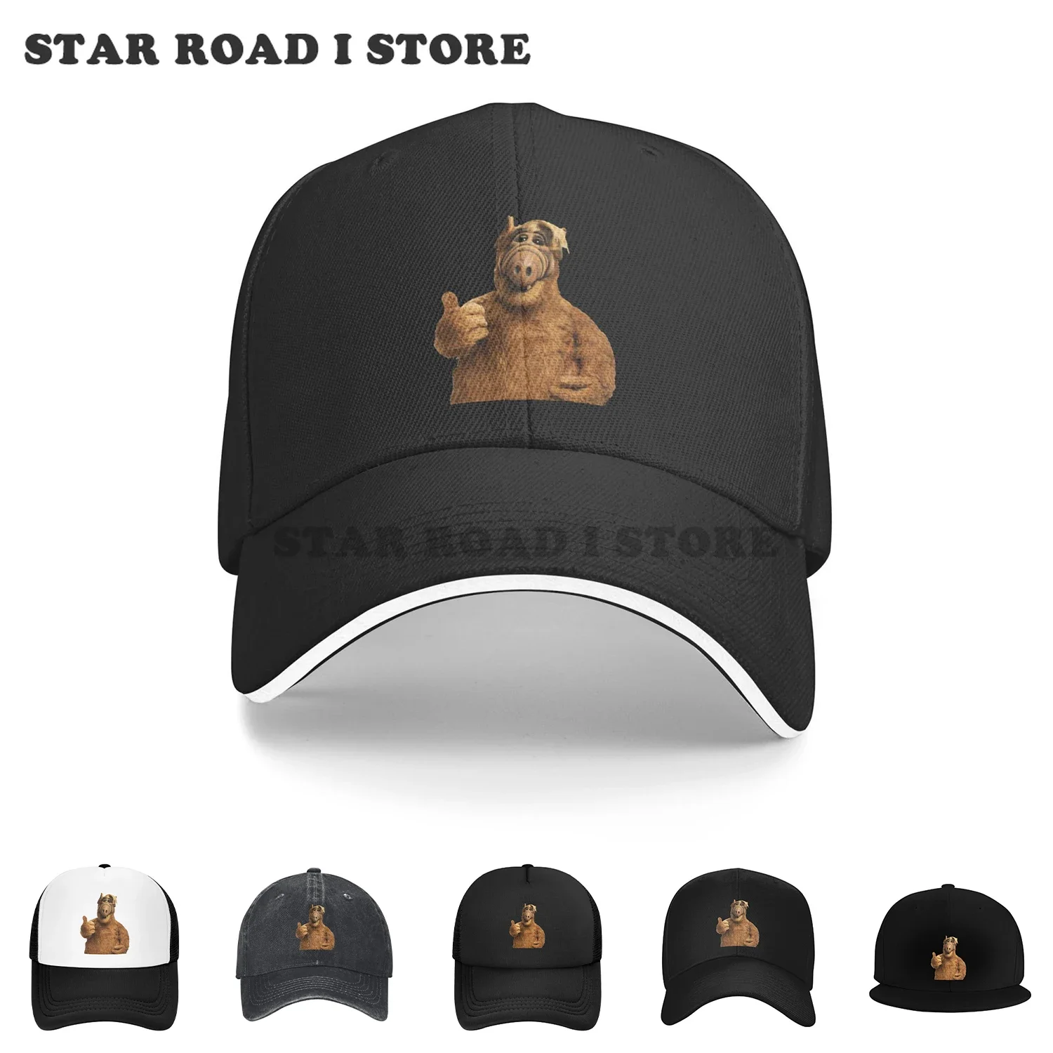 ALF The Animated Multicolor Hat Peaked Men Women's Cowboy Cap Alien Life Form Baseball Caps Personalized Visor Protect Hats