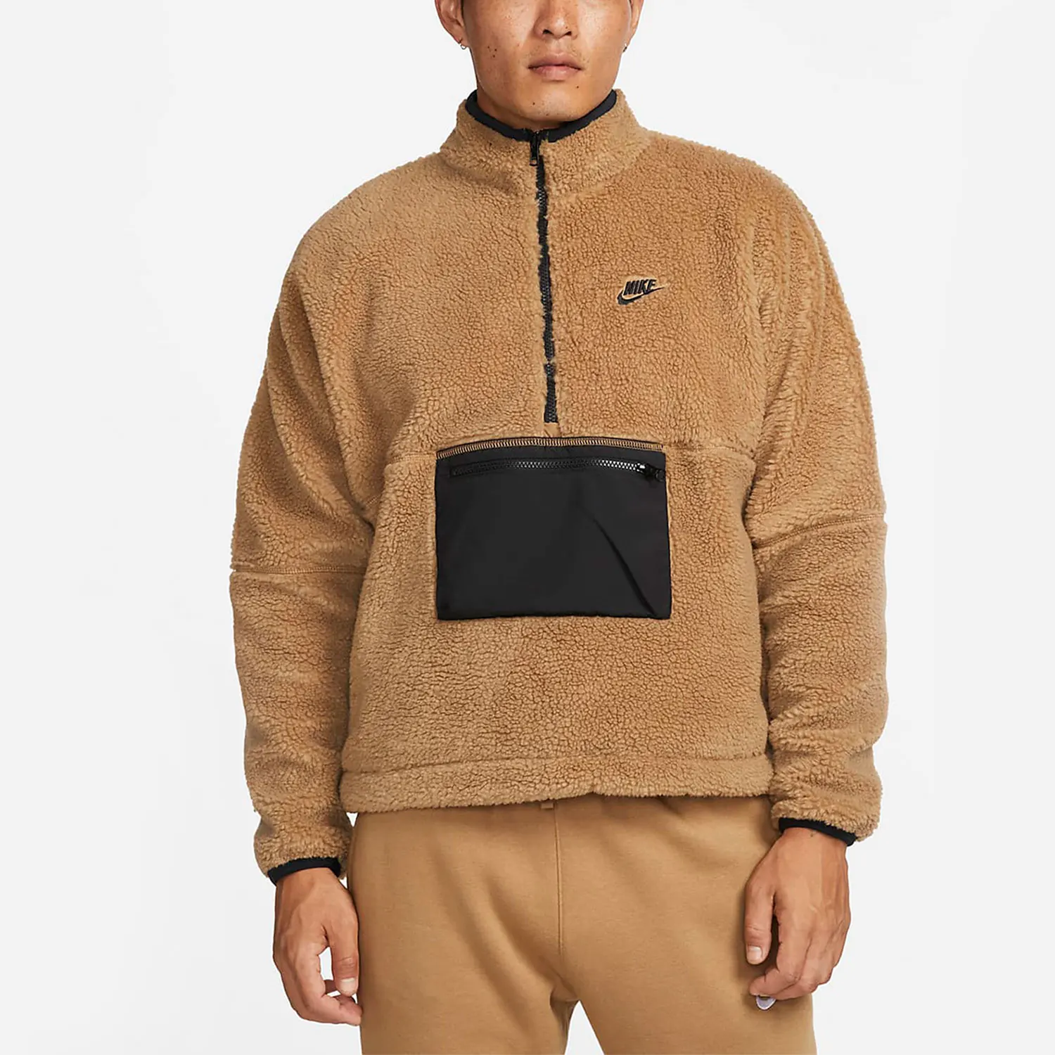 Nike Authentic Club Fleece+Men's Lamb Fleece Half Zipper Top DQ4881-258