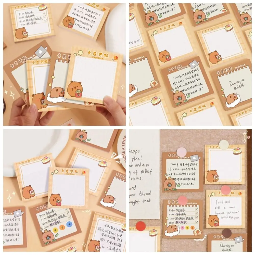 Multifunction Cute Capybara Sticky Note N Times Self-adhesive Capybara Memo Pad Notepad Notebook Message Paper Student