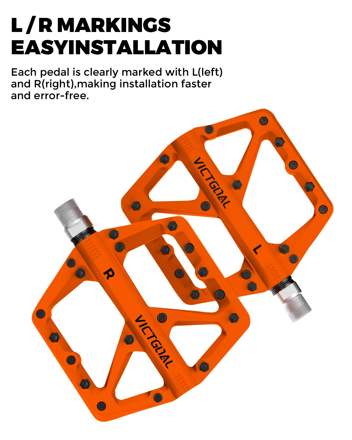 VICTGOAL Mountain Road Nylon Bike Pedals BMX MTB Widen Footboard Sealed DU Bearing Anti-slip Bicycle Pedals Cycling Accessories