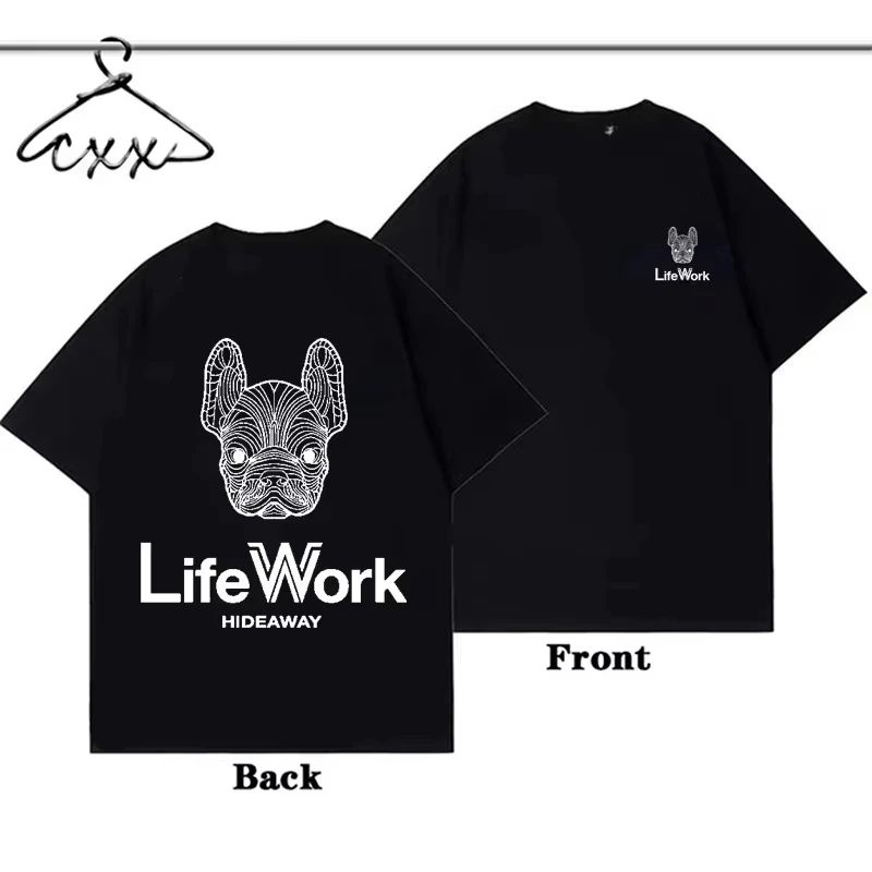 2026 Hot Sale Vintage Korea Dog Graphic Luxury Brand Work T-shirt Suitable for Both Men and Women