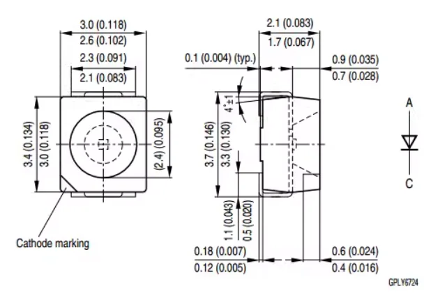 LHT674 LH T674 1210 3528 red light red light deep red light wavelength 660NM indicator light
