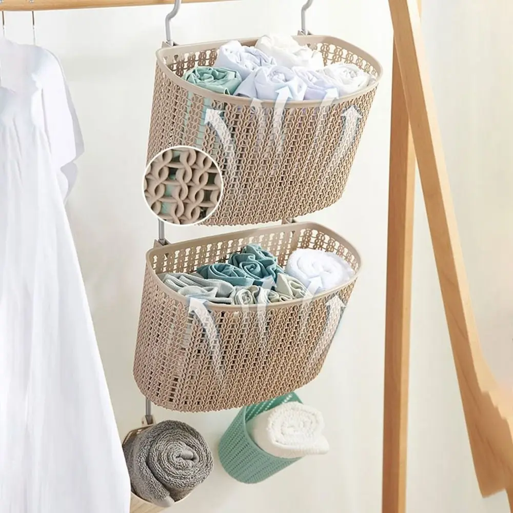 1PC Hangable Storage Basket Bathroom Hanging Baskets Household Plastic Kitchen Bathroom Shower Storage Wall Hanging Basket