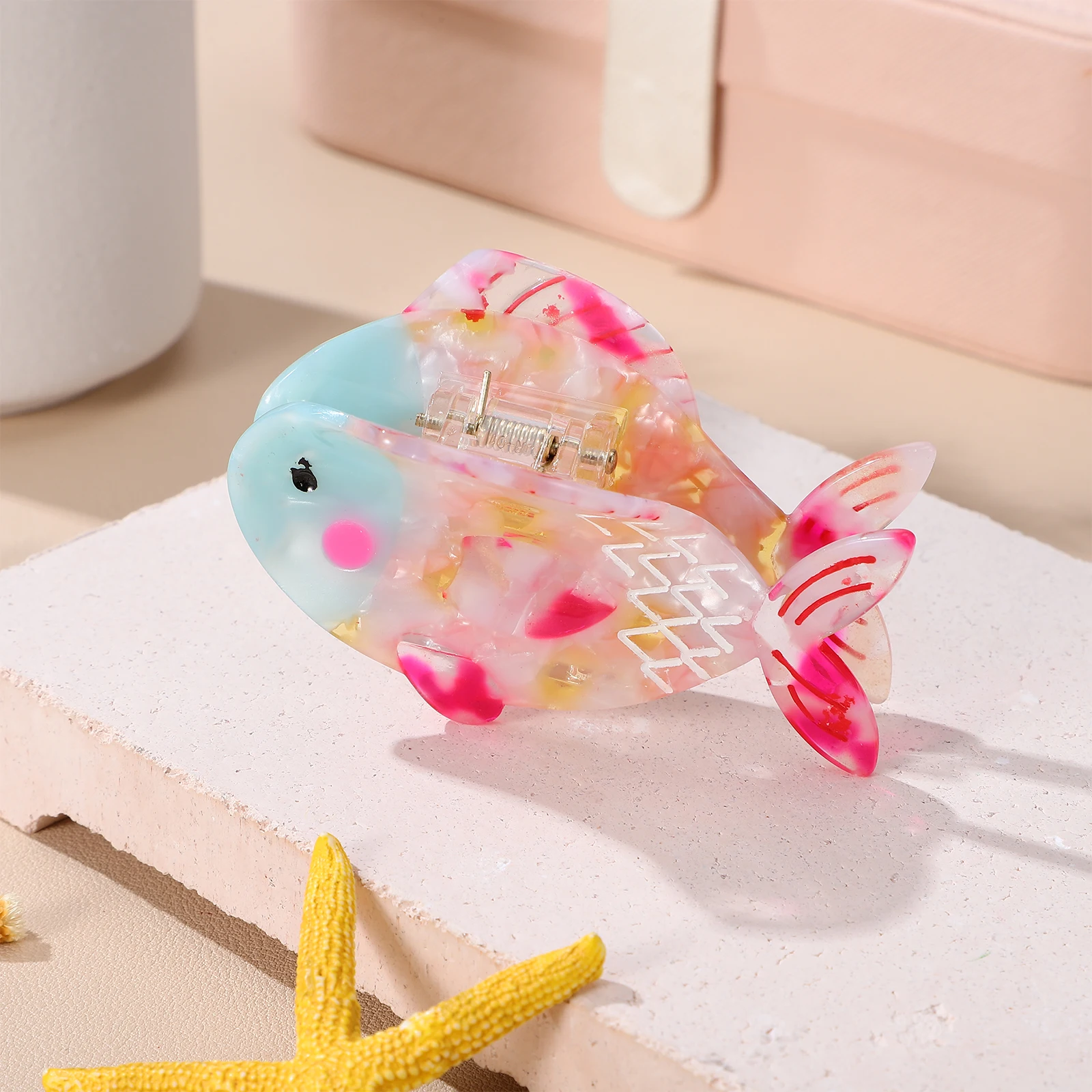 

Fish Claw Clips Glossy Smooth Accessories Lightweight Versatile Usage Ocean Themed Decorative Hairpins For Fine Hair Styling