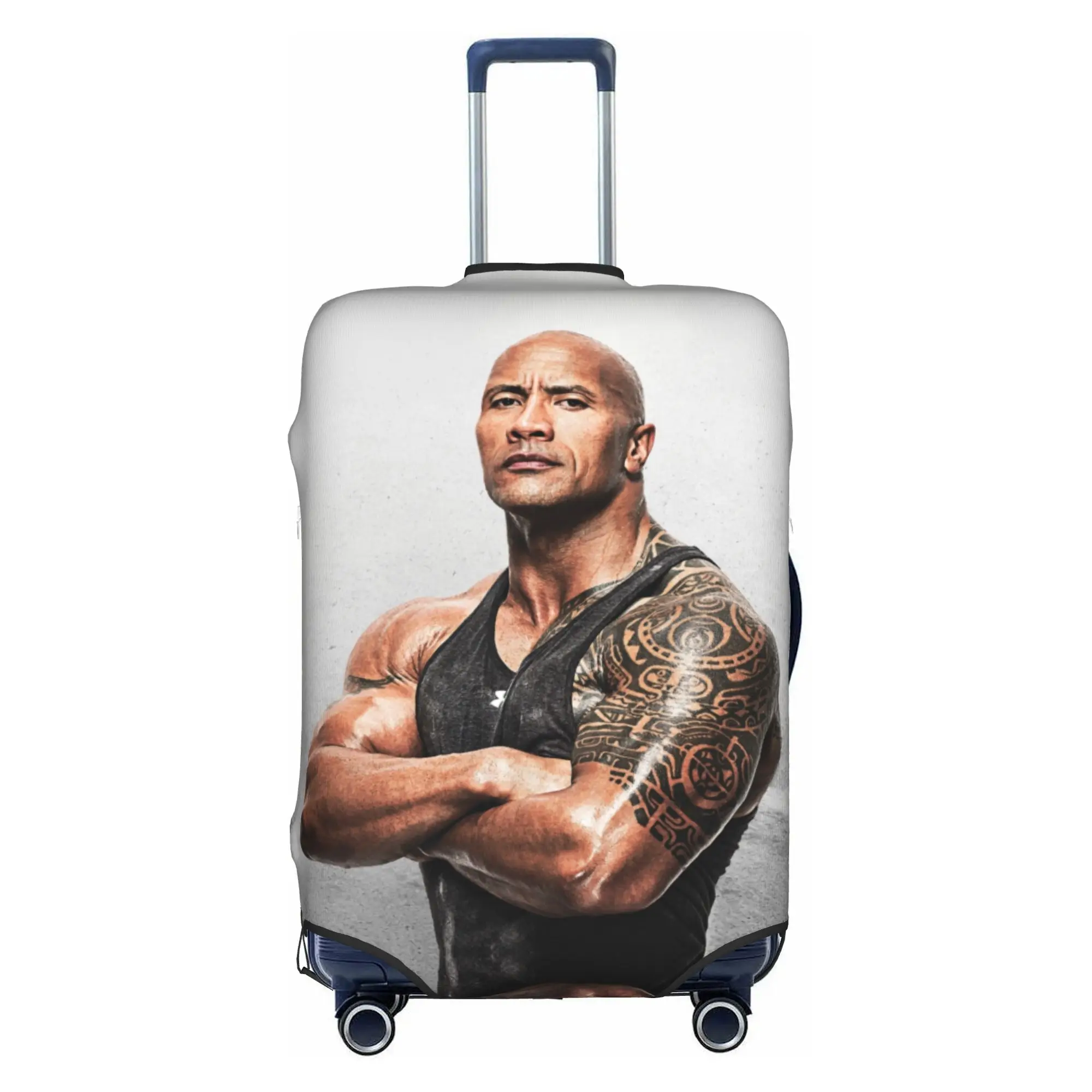 Cute The R-Rock F-Face D-Dwayne Luggage Cover Protector Dust Proof Famous Actor Johnson Travel Suitcase Covers