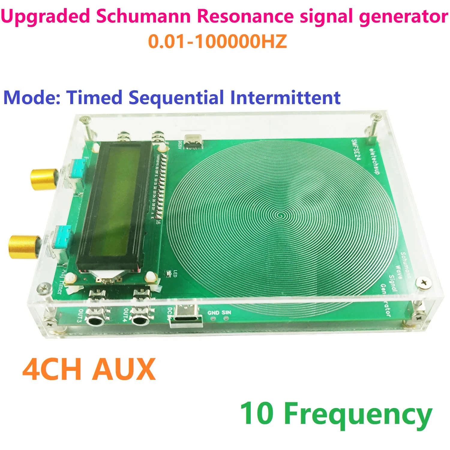 

10 Presets 7.83Hz Schumann Waves Resonance Generator Ultralow Frequency Pulse Audio Resonator USB Interface Indicator Light