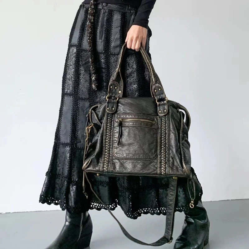 Y2K Spicy Girl Motorcycle Bag One Shoulder Crossbody Bag Vintage