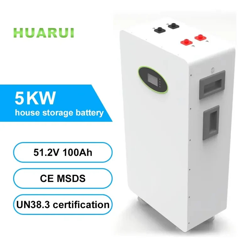 

5kWh Stackable LiFePO4 Wall-Mounted Home Solar Energy Storage Battery 51.2V 280Ah