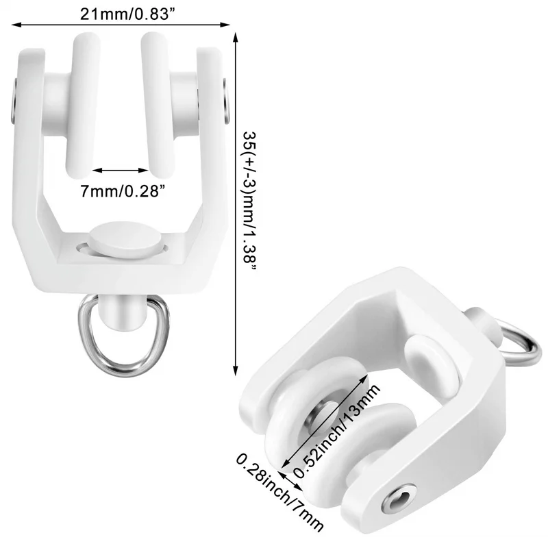 Ceiling Curtain Track Rollers  Flexible Bendable Curtain Track Rollers 11 mm White Plastic Drapery Rail Gliders With Hooks