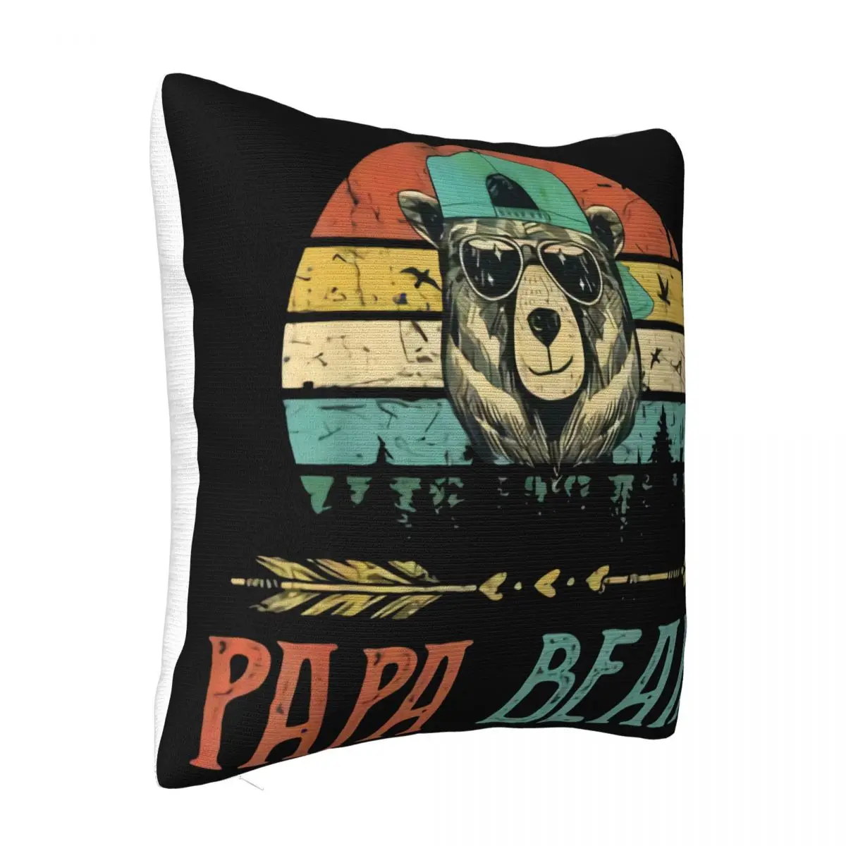 Papa Bear Swea Vintage Dad Wildling Father's Day Father Swea Humor Colour Interested Pillow Case