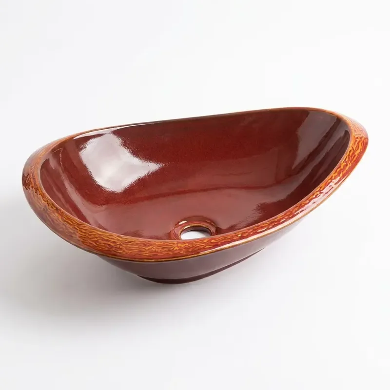 White Porcelain Thick Gilt Edge Shell Scale Wave Round Art Ceramic Basin