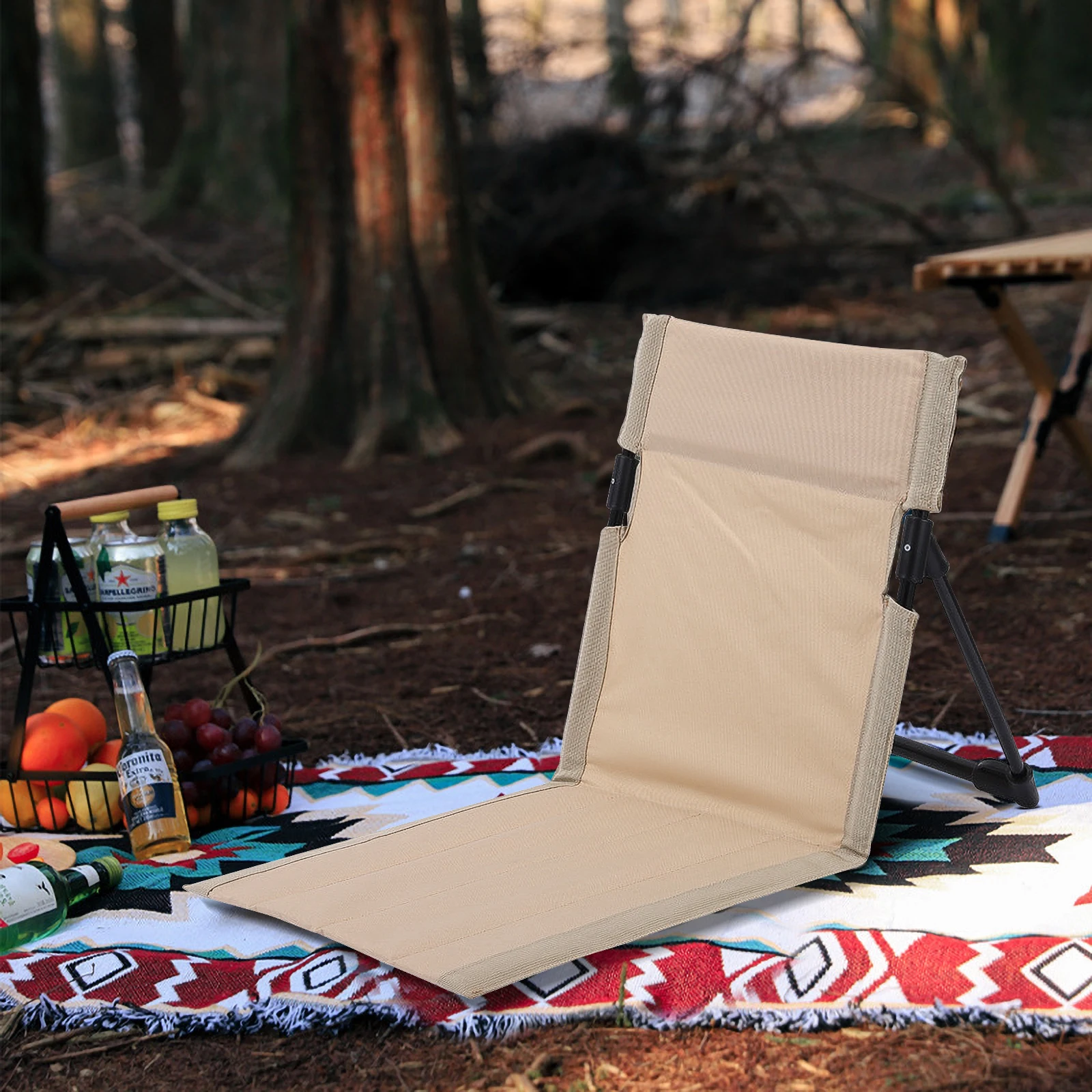 

Foldable Camping Chair Outdoor Garden Park Single Lazy Chair Backrest Cushion Picnic Camping Folding Back Chair Beach Chairs