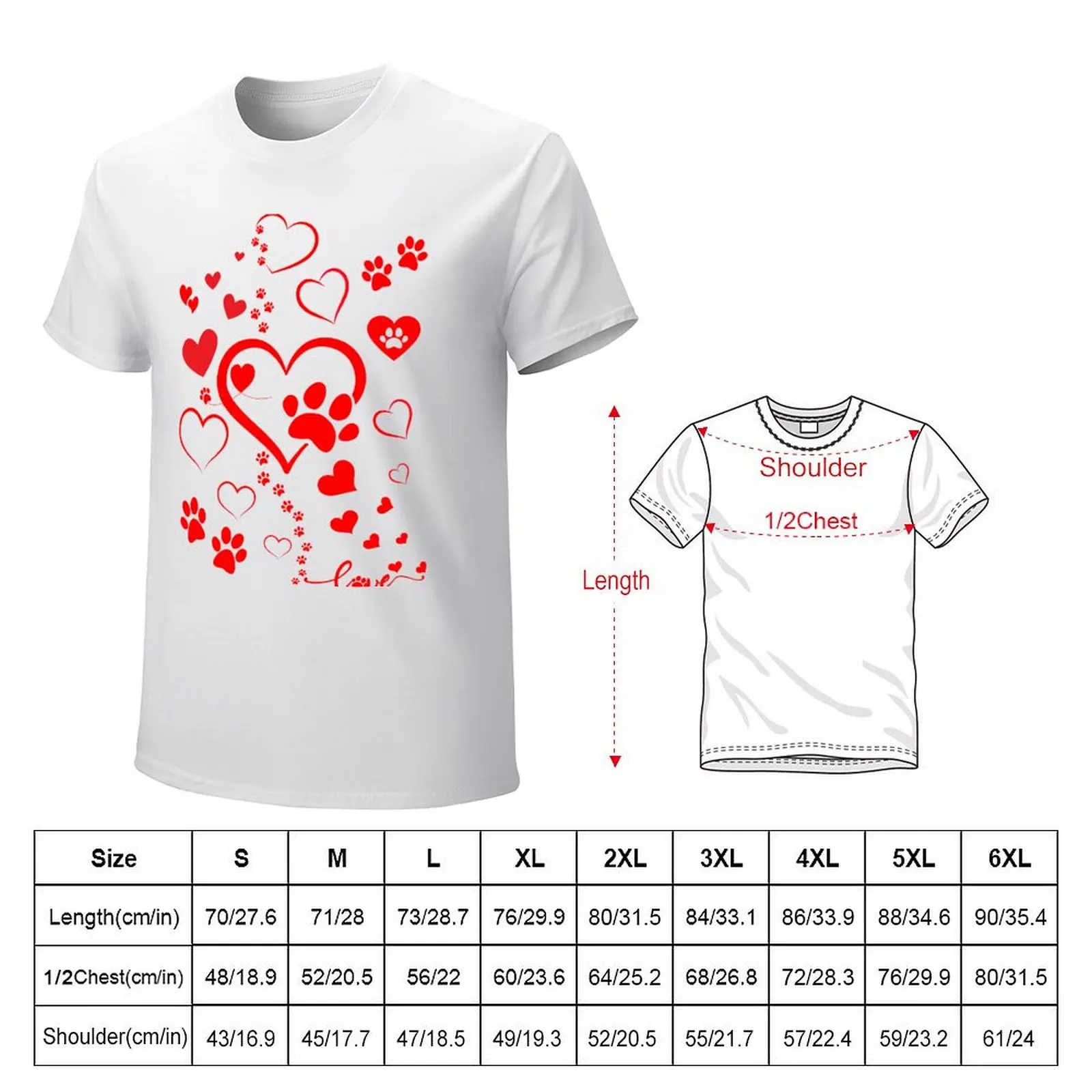 Love Paws T-shirt customs design your own summer top quick drying hippie clothes mens graphic t-shirts