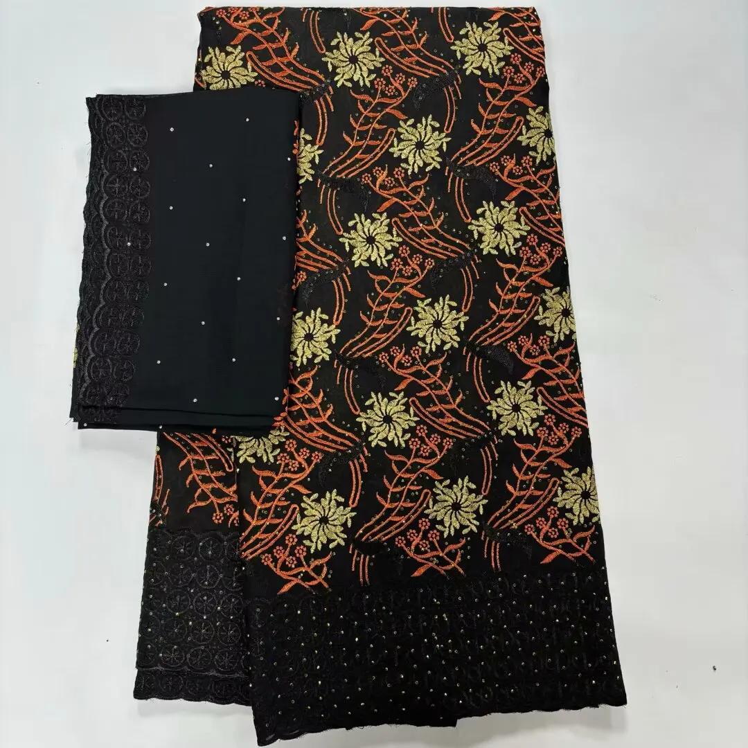 

Swiss Voile Lace In Switzerland With Stones African Nigerian Dry Lace Fabrics 2024 High Quality Cotton Lace Fabric Sewing