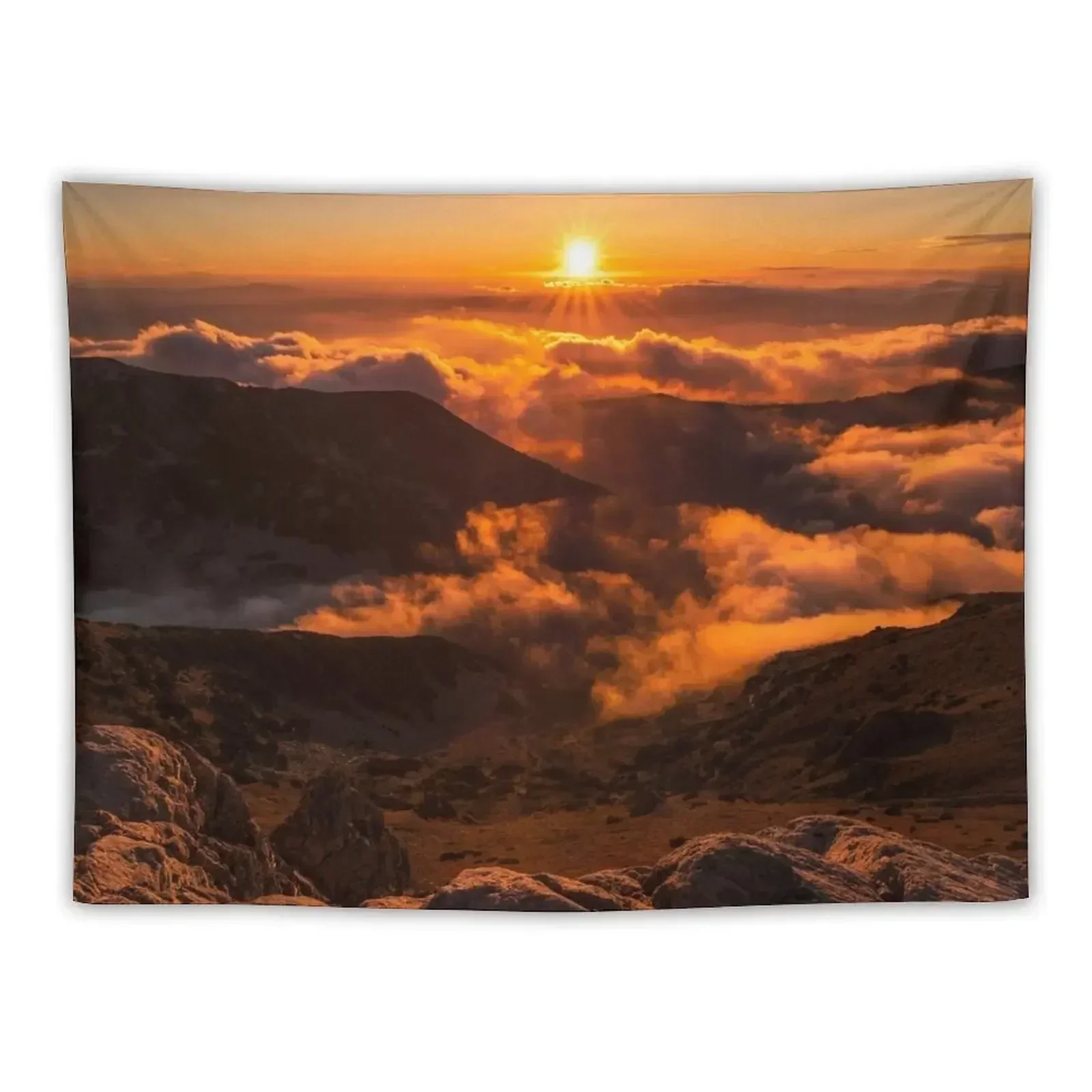 

Colorful mountain sunset, nature art Tapestry Kawaii Room Decor Decoration Aesthetic House Decoration Tapestry