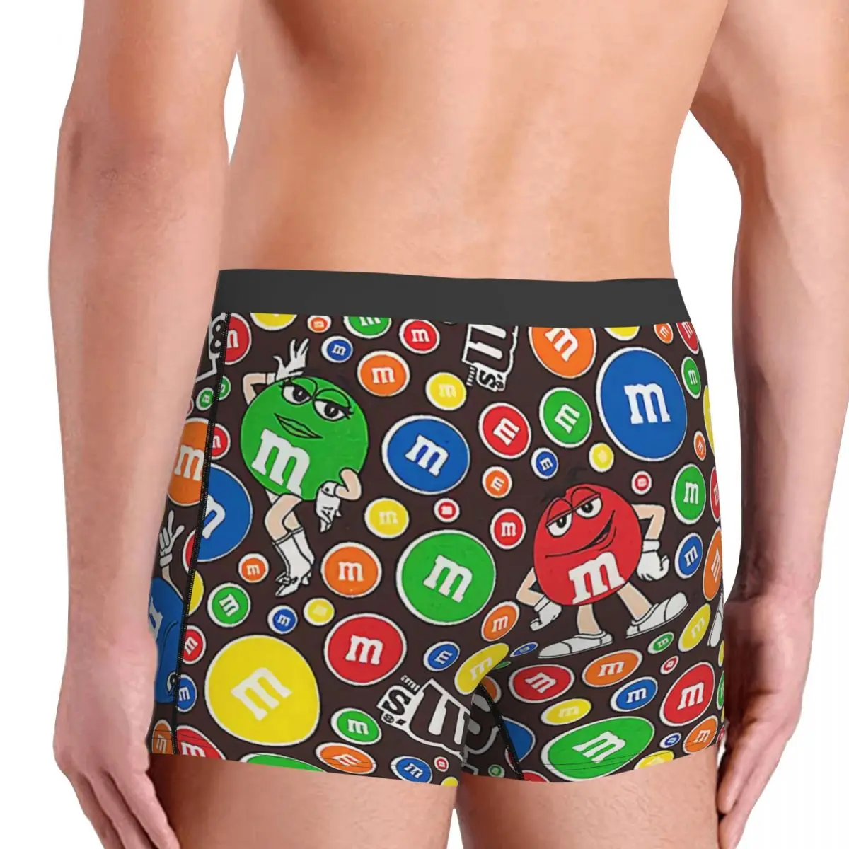 Custom Funny M&M\'s Chocolate Collage Underwear Men Stretch Boxer Briefs Shorts Panties Soft Underpants For Male