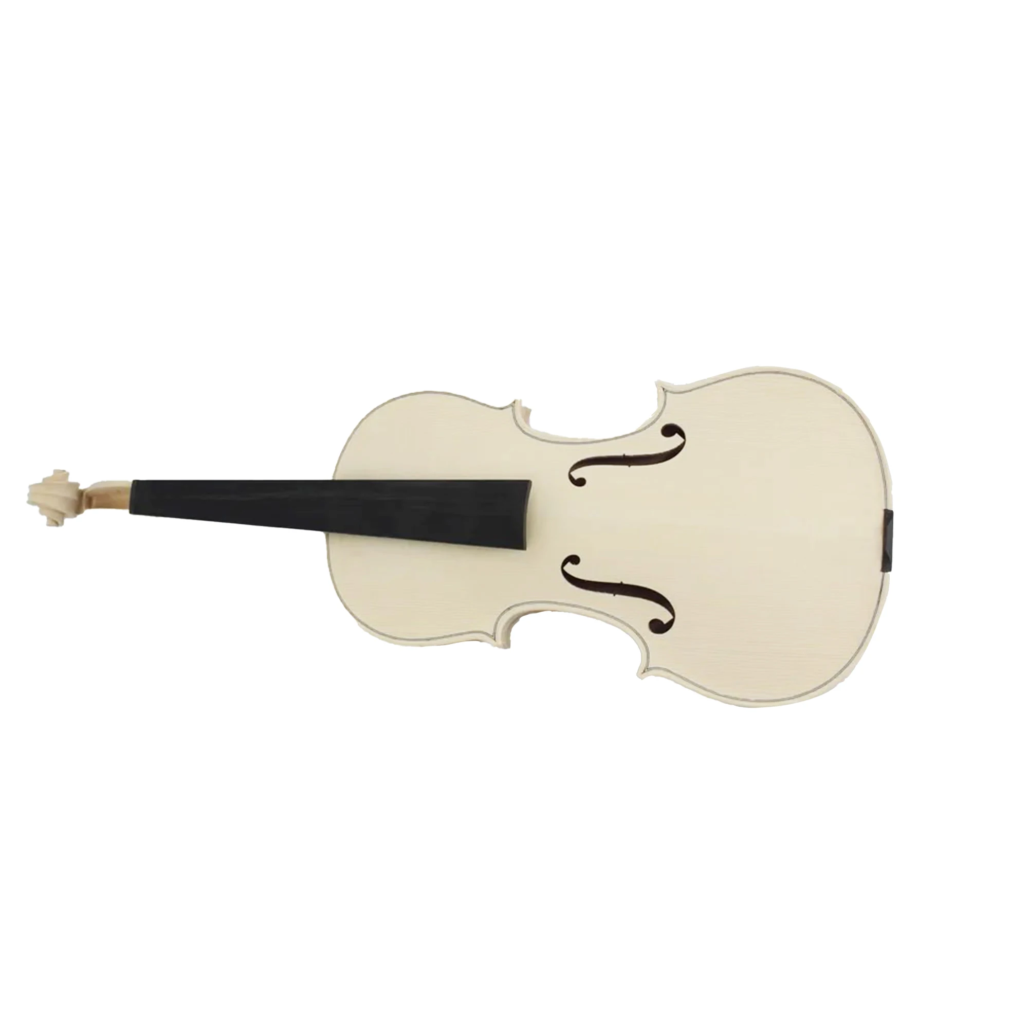 Unfinished Violin with 15-Year Naturally Dried Flame Maple Back and Spruce Top, Handmade White Blank Violin, Semi-Finished Violin Suitable for DIY