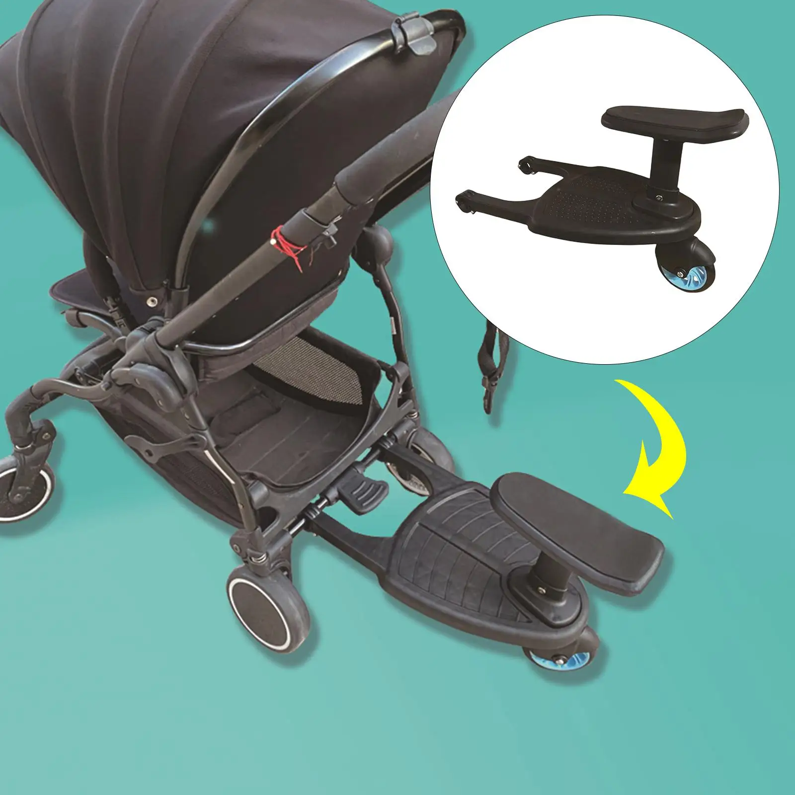 Placa Universal Permanente com Assento, Anexos Stroller, Passeio no Stroller Board para a maioria das marcas de carrinhos