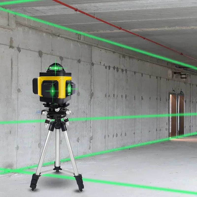 Pratico 16 linee livello Laser 4D orizzontale e verticale Cross Green Line livello Laser autolivellante a 360 ° con telecomando