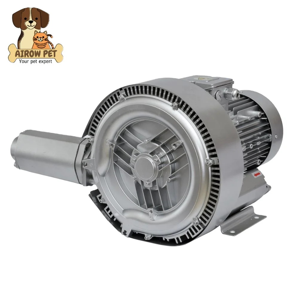 AIROW 5HP Regenerative Blower, 3.7KW High Pressure Vortex Ring Air Blower Industrial Vacuum Air Pump