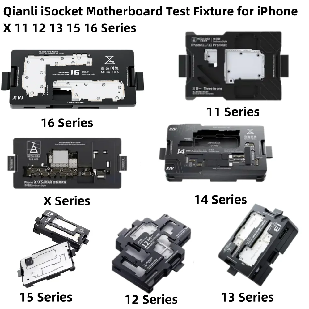 Qianli Mega iSocket Motherboard Test Fixture iPhone X 11 12 13 14 15 16PM Middle Layered Logic Board Function Testing Frame Tool