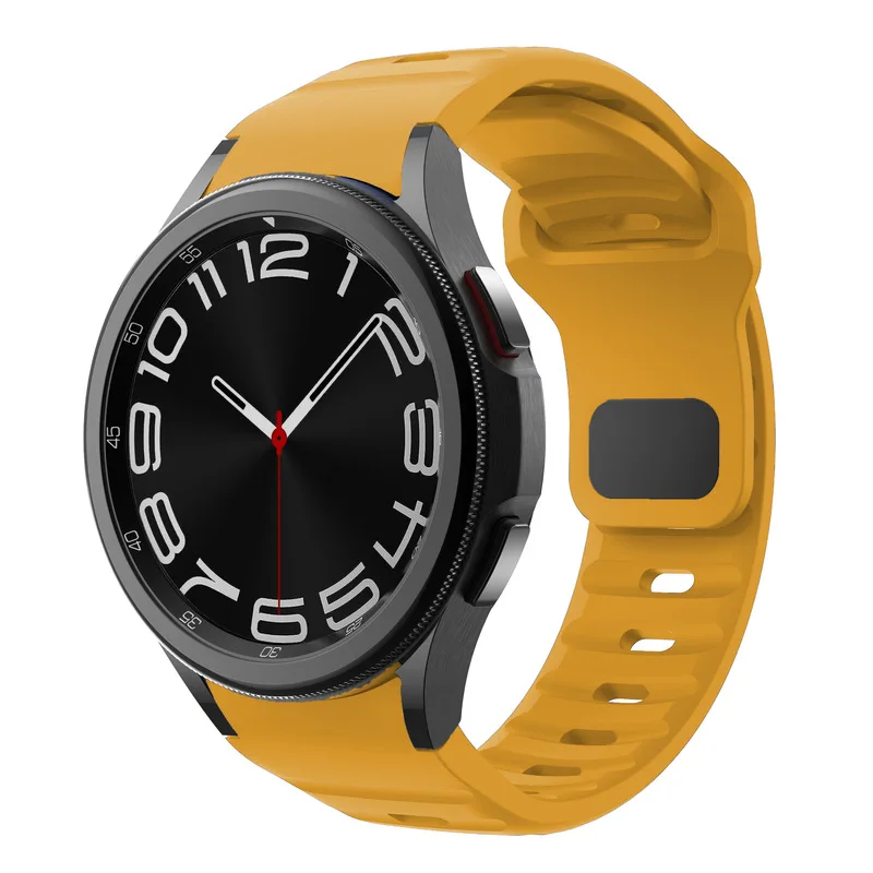 Applicable to SamsungGalaxy watch6/5/4 Wave-pattern snap-button two-tone reverse buckle camouflage silicone watch strap