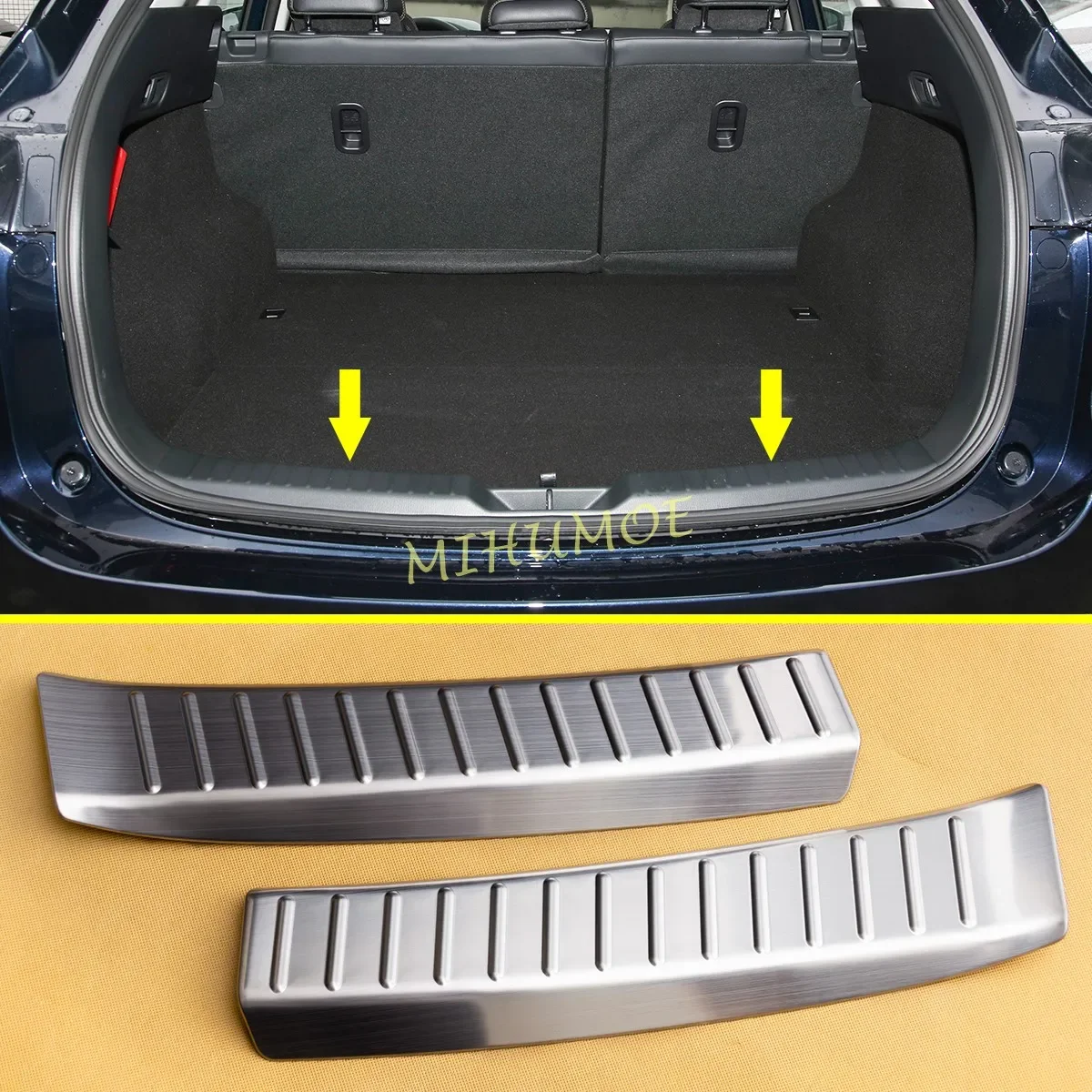 For Mazda CX-5 KF 2017-2024 Stainless Steel Rear Bumper Trunk Sill Scuff Protector Cover